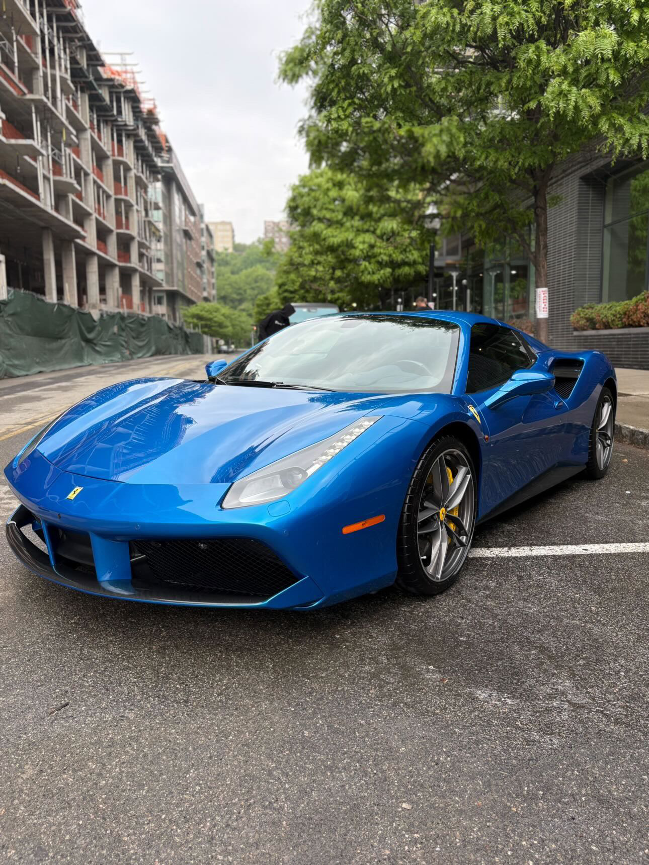 Blue Ferrari 488 Spider after detail